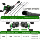 Kit de Vara e Carretilha| Ultra Resistente 1,8m |Drag Máx 10kg + Linha PE Grátis Sougayilang